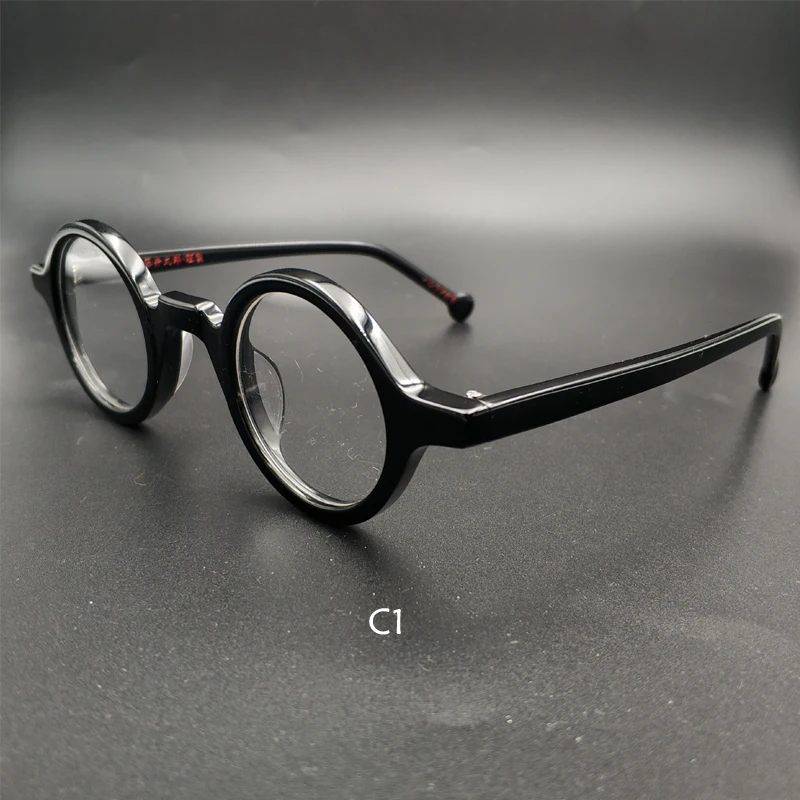 US $24.72 Mens Retro Small Round Glasses Frame High Quality Retro Acetate Optical Glasses Transparent Lens Reading Glasses Ladies