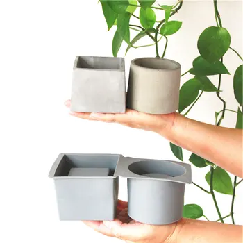 

Concrete pot molds square round design diy succulent plants cement flower pot mold tray molds for concrete