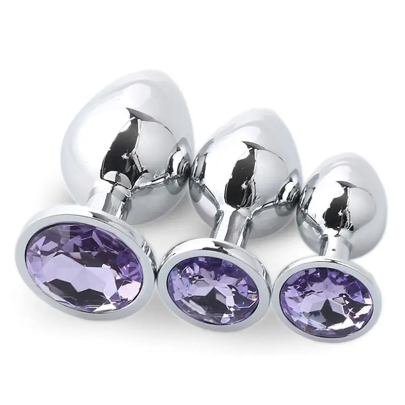 3pcs Metal Multi-size Anal Plug Massager Butt Stimulation Crystal Decoration Ended Anal Plug Adult Sex Toy fo Women Men 3pcs Metal Multi-size Anal Plug Massager Butt Stimulation Crystal Decoration Ended Anal Plug Adult Sex Toy fo Women Men