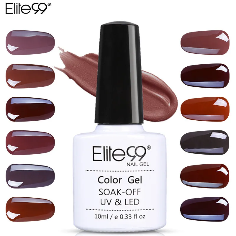 

Elite99 Coffee Brown Colors Series UV Nail Polish Nail Art Manicure Gorgeous Color Shiny Surface UV LED Gel Polish 10ml
