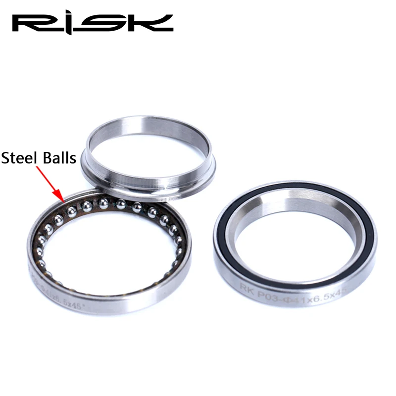 Bike Headset Bearings RISK 41/41.8/47/49/51/52mm MTB Road Bicycle Repair Steel Parts Accessories