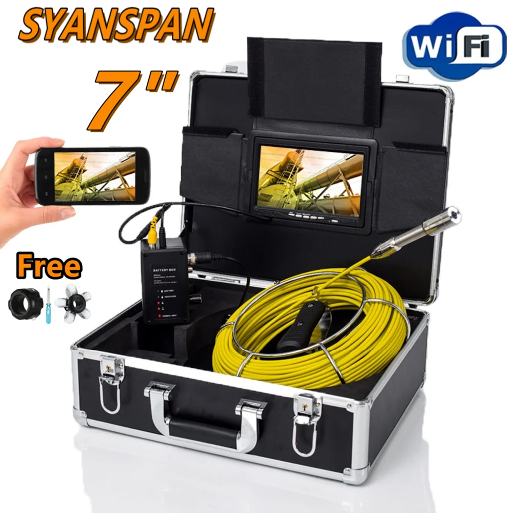 Wireless WiFi 20/50/100M Pipe Inspection Camera SYANSPAN 7