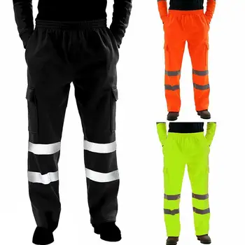 

Casual Sanitation Worker Men Reflective Strips Trousers Fleece Pants Men Reflective Strips Trousers Fleece Pants