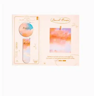 1set Magnetic Bookmarks Magnet Book Mark Landscape Clouds Simple Paper Book Clip Magnetic Material Bookmark School Supplies