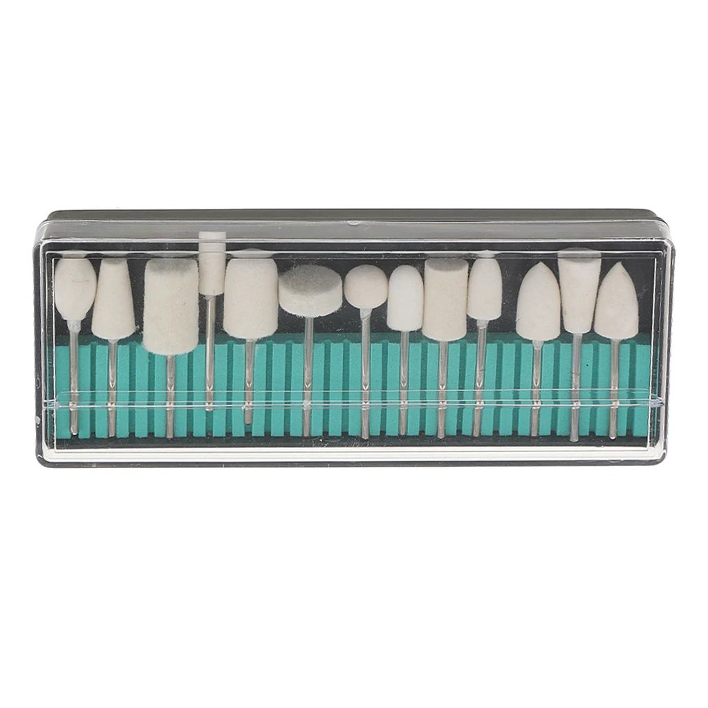 Professional 13 Styles Wool Nail Drill Bits Set DIY Nail Art Manicure Pedicure Grinding Head Tool for Nail Polish Machine