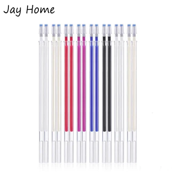 

50/100Pcs Heat Erasable Pen Refills ink Disappearing Fabric Marker Pen For Fabric Leather Craft & Pen Case DIY Sewing Supplies