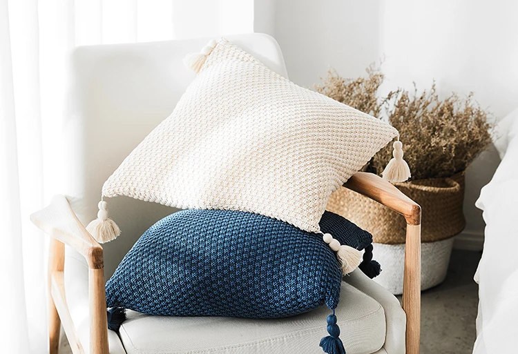 Скандинавский, простой, современный Чехол на подушку с кисточкой ручной работы ананас решетка хлопковая Подушка Чехол для дивана/кровати украшения