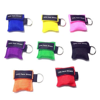 

Optional Color CPR Resuscitator Mask Keychain First Aid Emergency Shield CPR Mask Health Care Tools