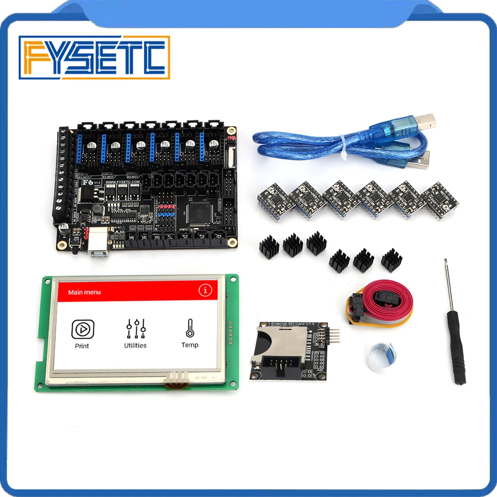 Материнская плата все в одном FYSETC F6 V1.3 + ЖК дисплей 4 3 дюйма сенсорный экран с SD