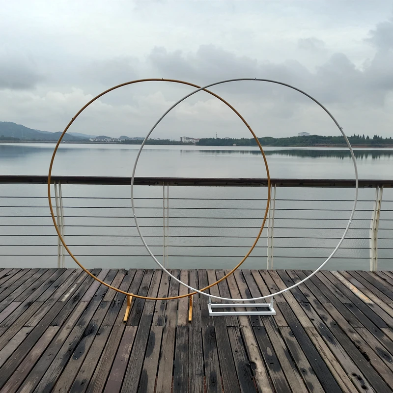 circle Wedding Arch Background Wrought Iron Shelf Decorative Props DIY Round Party Background Shelf Flower with Frame afbeelding