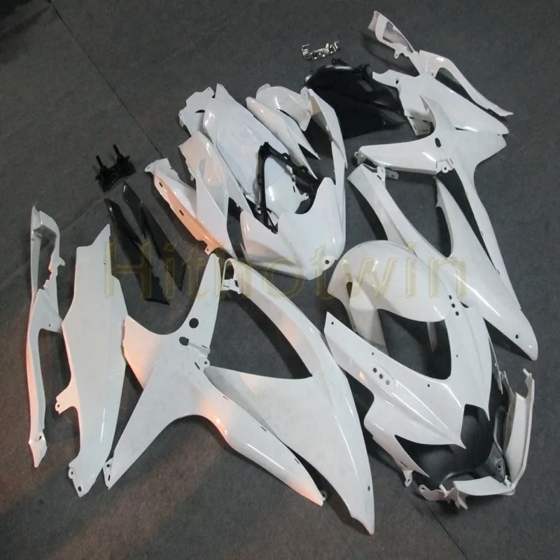 Заказной обтекатель корпуса мотоцикла для Suzuki GSX-R600750 K8 2008 2009 2010 Мотор панели+ болты+ литьевая форма белый