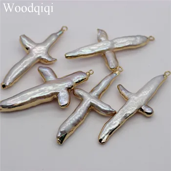 

Natural Freshwater Pearl Pendants Charms Connector Pendants for Jewelry Making DIY Accessories Fit Necklaces Bracelet Earrings