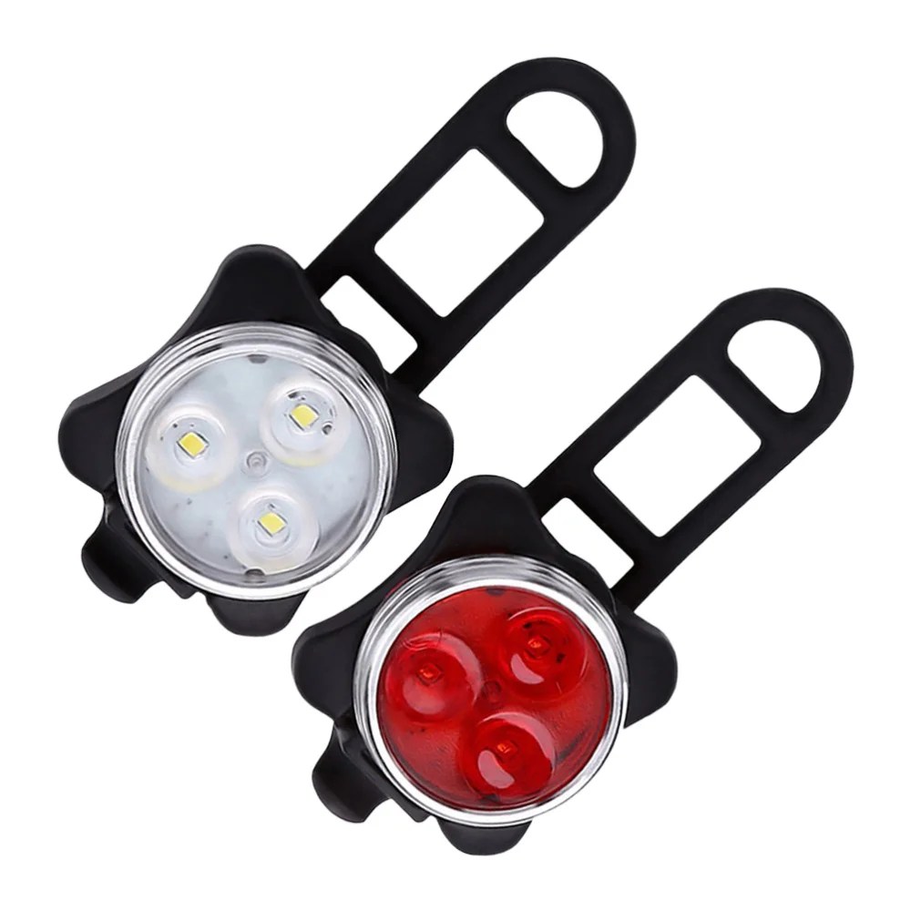 

2Pcs Bicycle Light Easy to Use USB Rechargeable 400mAh Front Light for Night Riding Bicycle Cycling