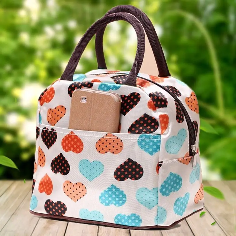 Новая-свежесть Термосумка для обедов изолированная сумка для обедов Tote Bento Карманный Ланч сумка-холодильник сумка(роза)(сердце
