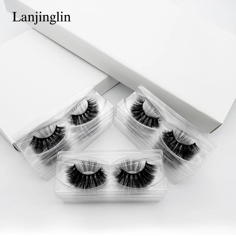 

LANJINGLIN wholesale lashes 10 pairs mink eyelashes cruelty free handmade false eyelash extension 3d natural long fake lash