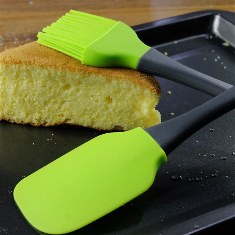  KitchenAce 2pcs/set Kitchen Silicone Bakery Brush Spatula Set Pastry Mousse Cake Bread Scraper Gadg