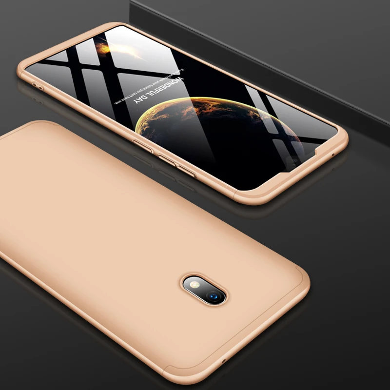 Gold Для Red mi 8A чехол для Xiaomi mi Note 10 A3 9 9T Lite Red mi Note 8T 7 8 Pro 7A 8A чехол 3 в 1 шт полная защита противоударный чехол - Цвет: Gold