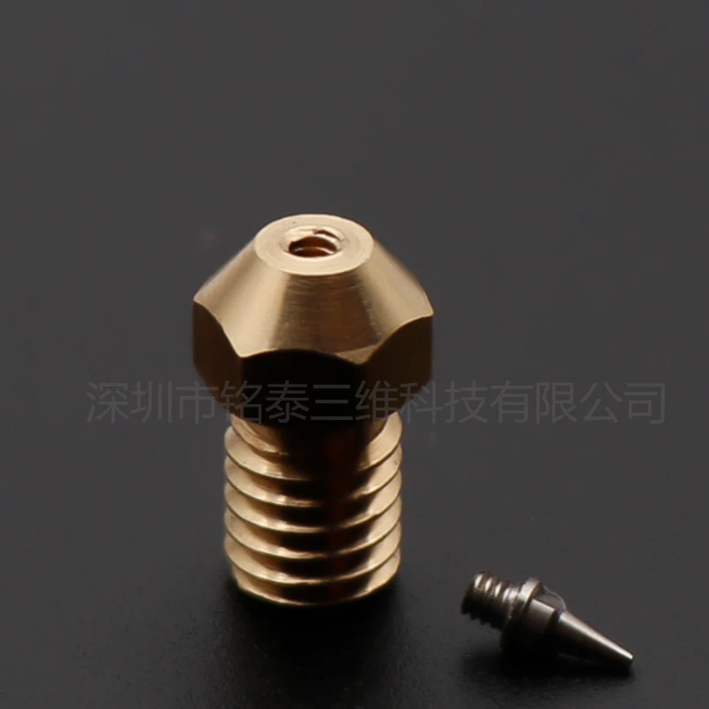 2pcs 3d 프린터 노즐 E3D V6 V5 황동 노즐 M6 스레드 0.2 0.3 0.4 0.5mm 1.75mm Filamne 용 탈착식 스테인레스 스틸 팁