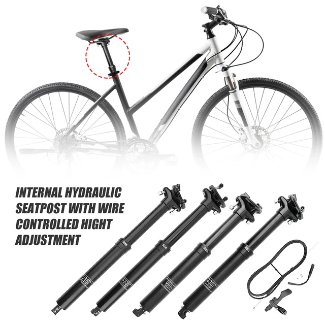 Tija de sillín para bicicleta de montaña, accesorio con altura ajustable,  Cable controlado por Cable hidráulico, Cable interno remoto, 30,9mm/31,6mm  - AliExpress