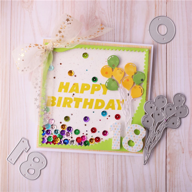 

Eastshape 0-9 Digit Metal Cutting Dies with Ballon for Scrapbooking Card Making Embossing Cuts Paper Stencil Craft Figure Dies