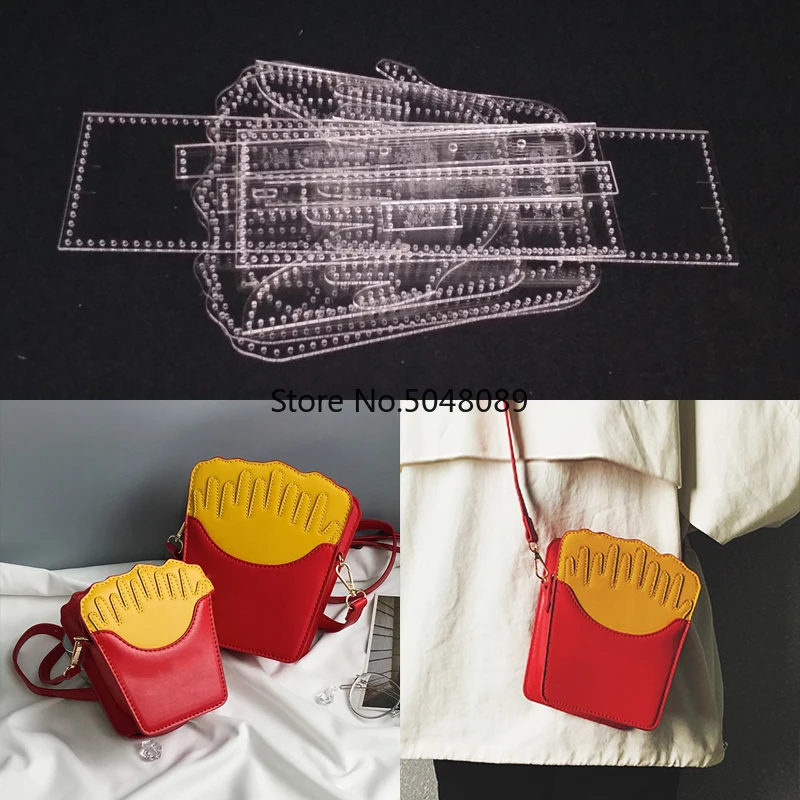 Кожа Diy женская сумка на плечо сумка Шаблон трафарет акриловый шаблон ручной работы кожевенное ремесло набор инструментов швейный узор 15X13X6 см