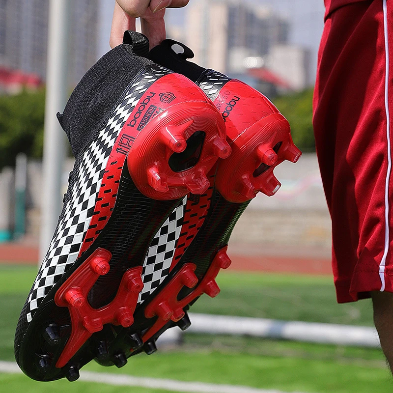 Botas De Futbol, футбольные бутсы для улицы, высокие футбольные бутсы, Детские шипы, тренировочные мужские спортивные кроссовки, размер 35-45, футбольные бутсы