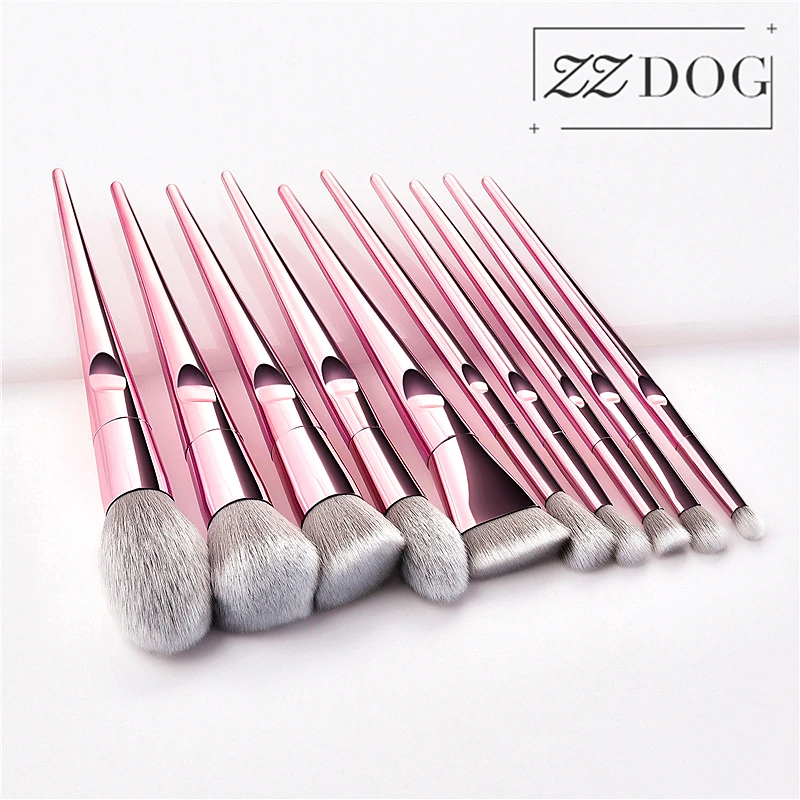 

ZZDOG 10/12Pcs High-Quality Professional Makeup Brushes Set Fluffy Powder Eyeshadow Foundation Blending Cosmetic Beauty Tools