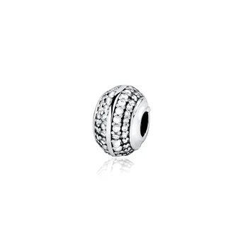 

New Arrival 100% 925 Sterling Silver Beads, Sparkling Pave Charms,CZ fit Original Pandora Bracelets Women DIY Jewelry