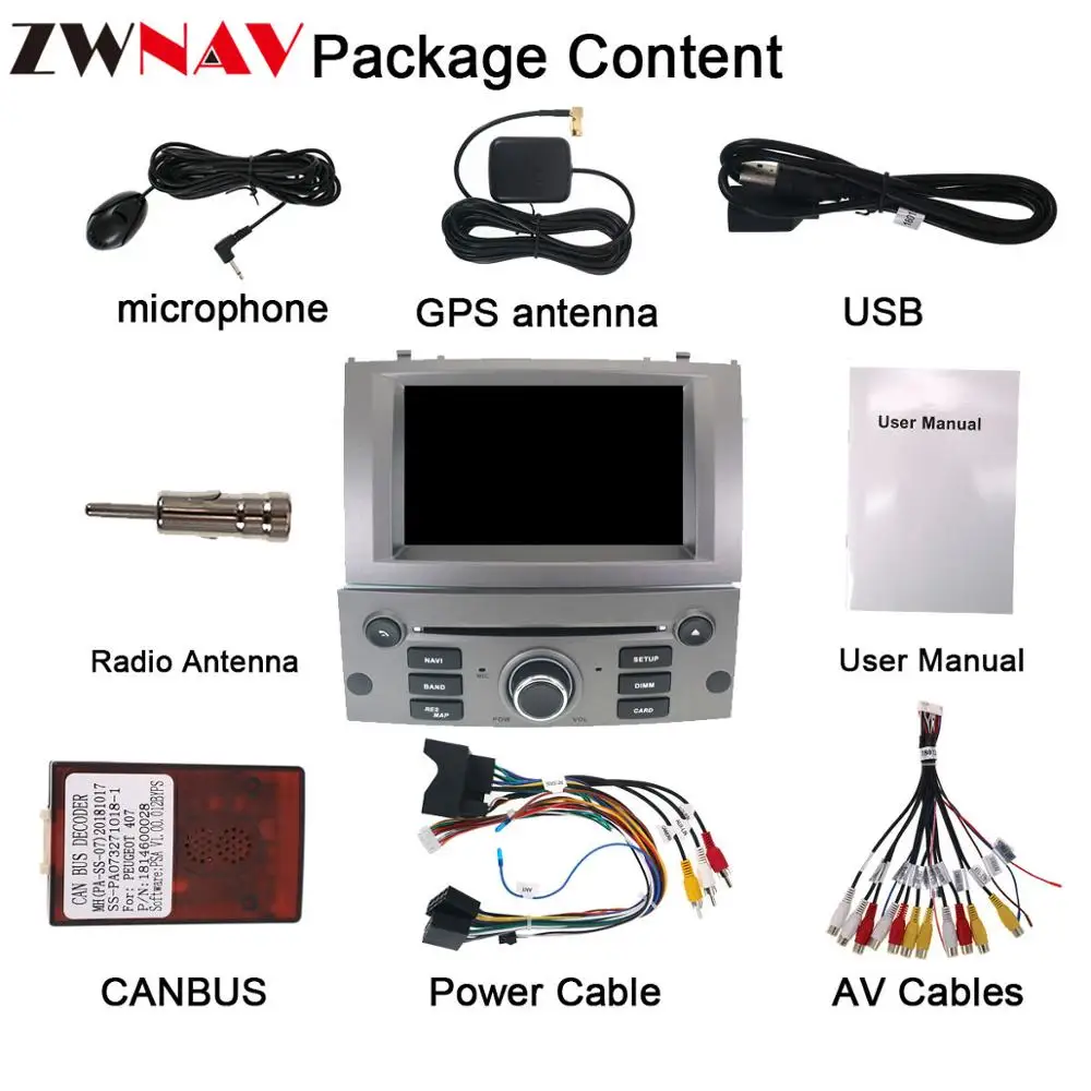 Excellent Android 9.1 Auto Glonass GPS Navi Car DVD Stereo for Peugeot 407 2004-2010 auto radio type recorder Multimedia player Head unitA 5