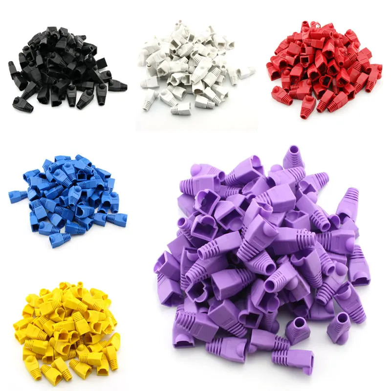 

100pcs RJ45 Cat6 Cat5E Ethernet Cable Snagless Cover Strain Relief Boot LHB99