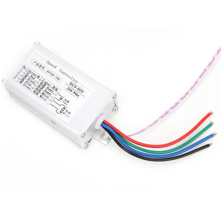 10А DC9-60V PWM щетка контроллер скорости двигателя с плавно-изменяющейся скоростью регулятор с цифровым дисплеем