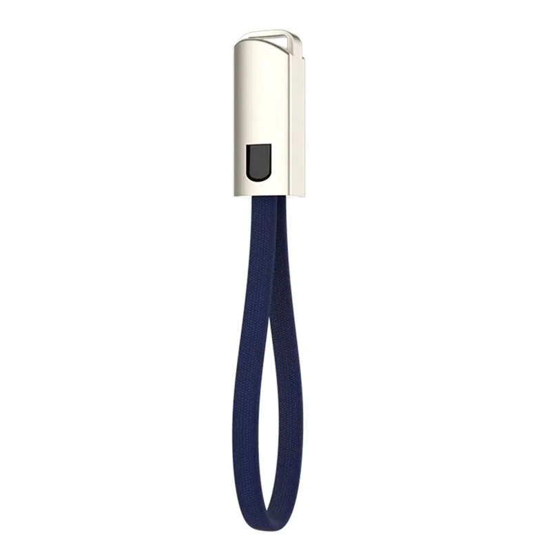 Blue Брелок кабель для передачи данных, портативный USB брелок кабель для зарядки кабель для быстрой зарядки, креативный кабель для передачи данных Шнур брелок - Цвет: Blue