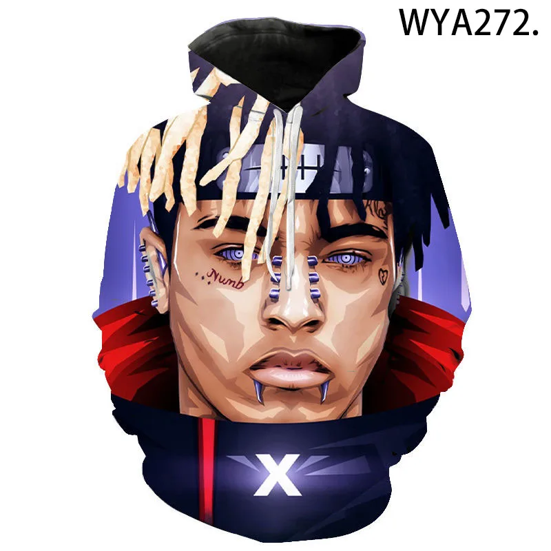 Пуловер Xxxtentacion с 3D принтом для мужчин и женщин модная уличная одежда длинным