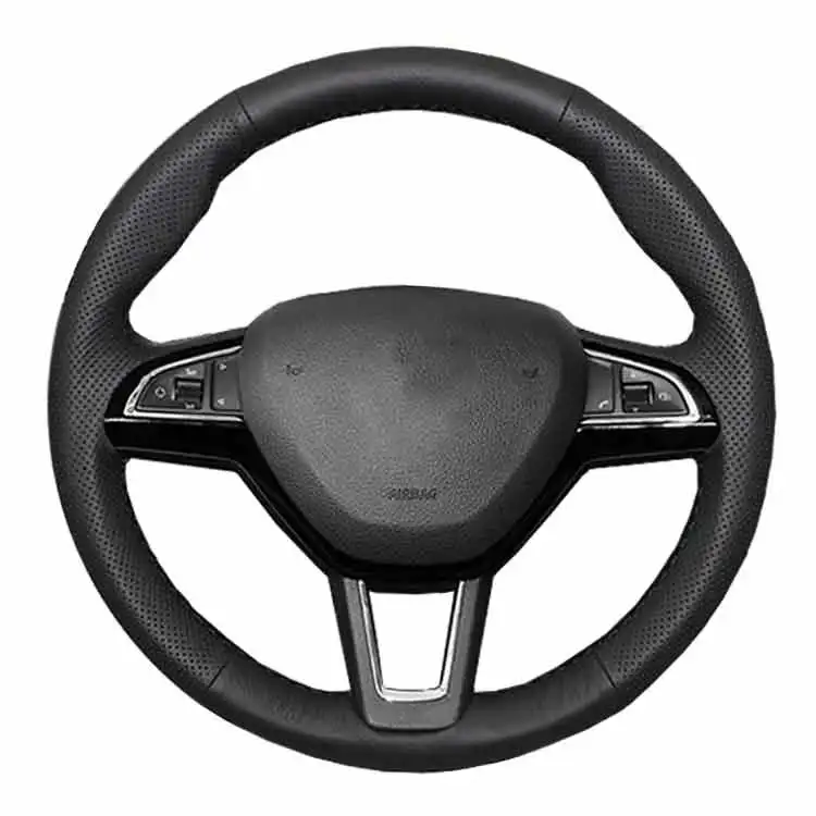 Чехол на руль из искусственной кожи для Skoda Octavia Fabia Rapid spaceback Superb(3 Спицы