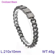 Браслет с витой цепью из нержавеющей стали 21 м, Мужская цепочка в стиле панк, винтажное ювелирное изделие