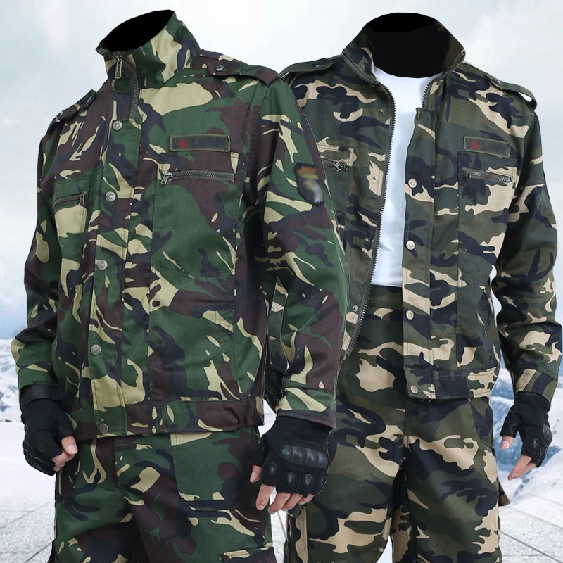 Men's Spring And Autumn Camouflage Uniforms camouflage overalls suit Welders' Wear-resistant Overalls Labor Insurance Outdoor Tooling Suits