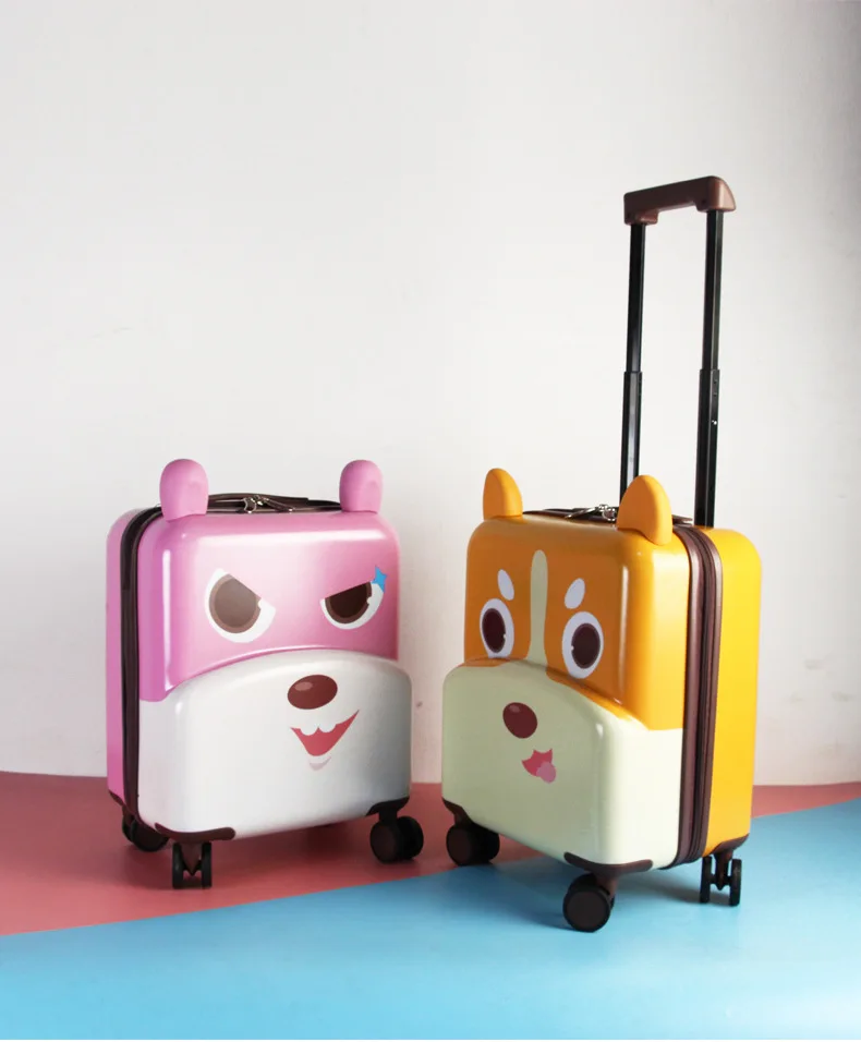 Cute Cartoon Children Rolling Luggage Spinner Multifunction Ride Sit Suitcase Wheels 20 Inch Student Cabin Trolley Luggage Kids