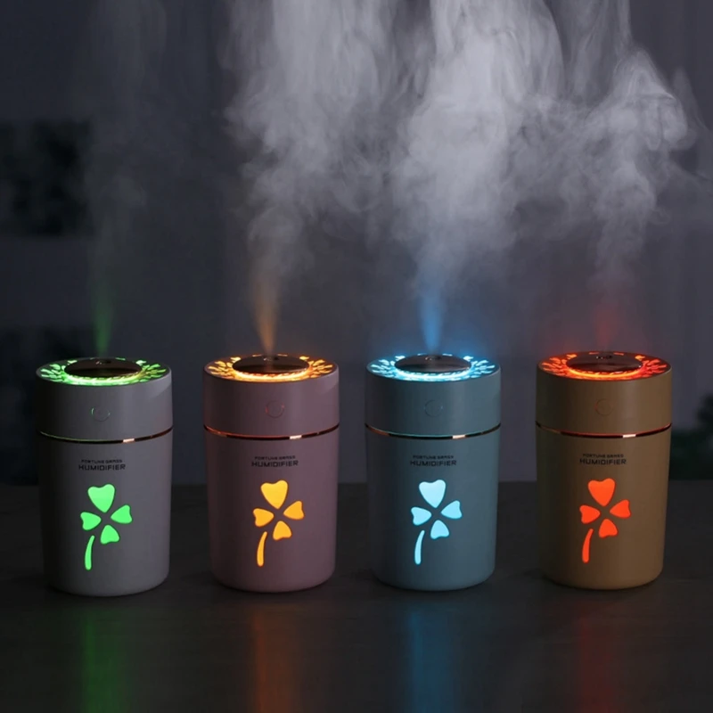 Usb мини-увлажнитель воздуха Lucky Grass с ароматическим диффузором, цветные светодиодные ночники, светящийся увлажняющий домашний автомобильный очиститель, распылитель