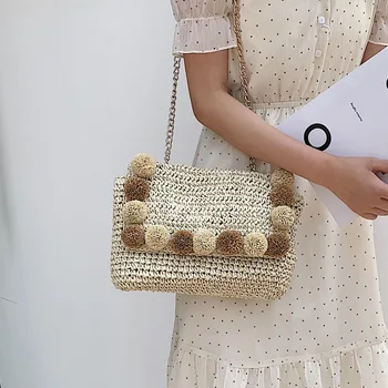 

Summer Straw Small Square Bag Women's Bag Summer Hipster INS Beach Seaside Holiday