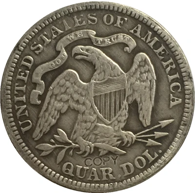 США 1869 P, S LIBERTY seat QUARTER долларов копии монет - Цвет: 1869