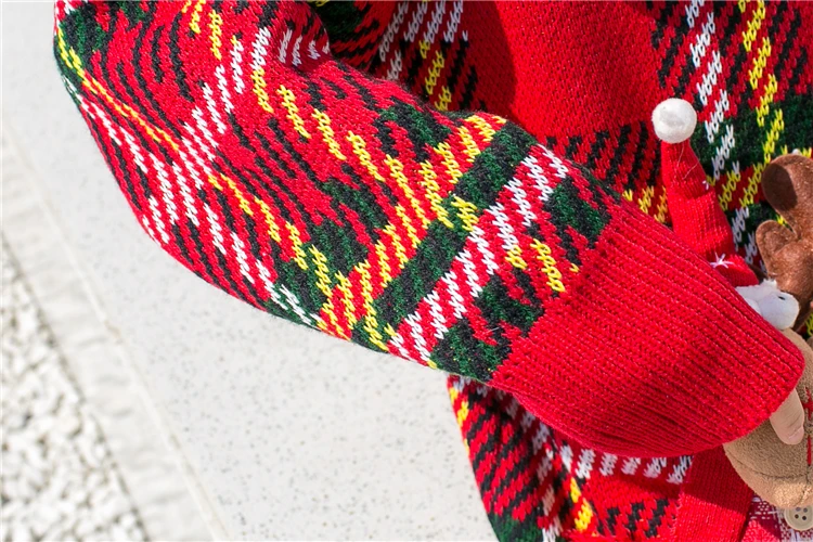 Тайская уличная мода Рождественский свитер женский длинный отрезок ленивый ветер цветной мультфильм блестками личности свитер женский