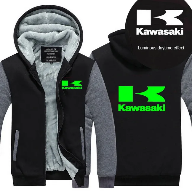 

men Hoodies winter Thicken male for kawasaki Sweatshirts for men Winter hoodies zipper Coat 02