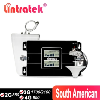 

Lintratek UMTS 3G 850 CDMA 2G 1700mhz Signal Booster AWS Band 4 LTE 850mhz Band 5 CellPhone Repeater 65db Full Kit AGC Amplifier