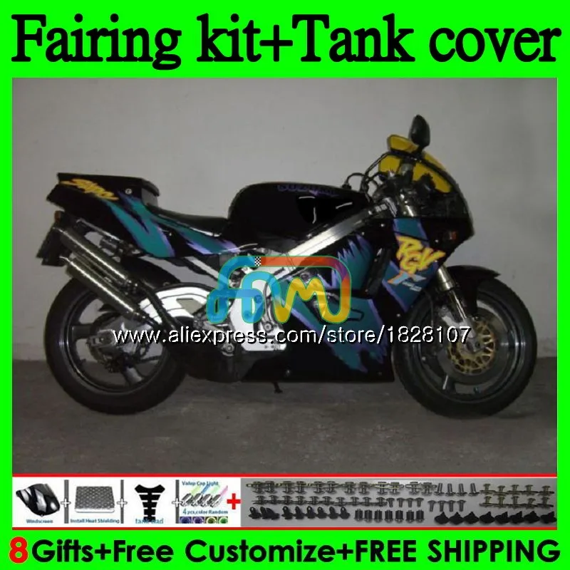 Комплект+ майка для SUZUKI RGV-250 RGV250 SAPC VJ22 103BS. 124 VJ21 RGV 250 черный каф 92 93 94 95 96 1992 1993 1994 1995 1996 обтекатель