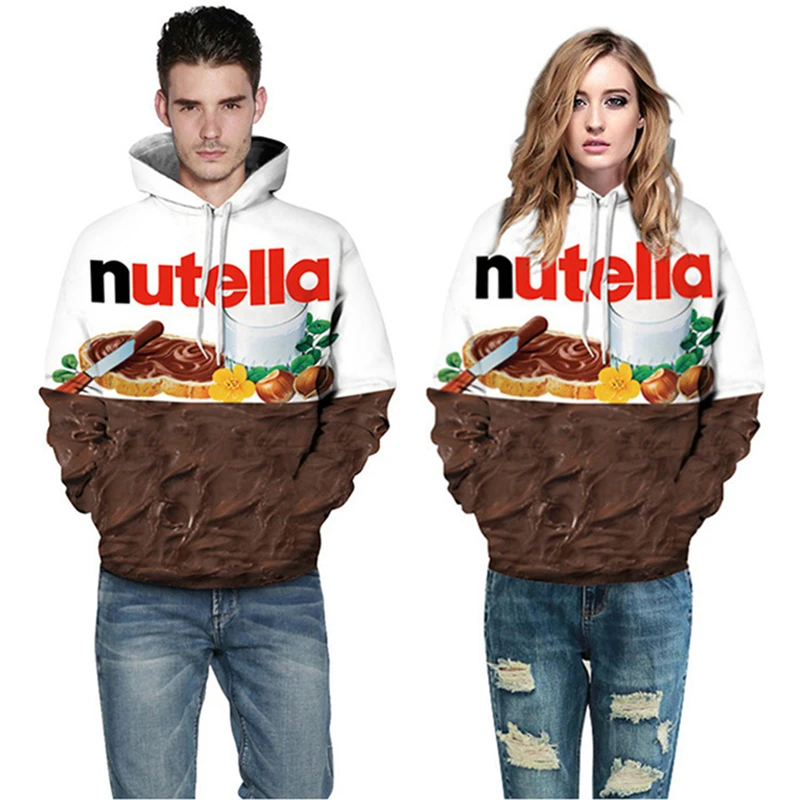 Lyprerazy для женщин/мужчин Толстовка с принтом Nutella еда хип хоп Повседневный стиль Топы новые модные брендовые Пуловеры 3D толстовки