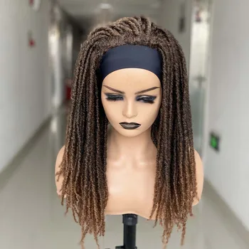 Cosplay Dreadlock Wig Synthetic Hair Headband Crochet Braid Wig Heat Resistant Black Color Wigs For Black Women/Men In Daily