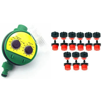 

HOT 75 Pcs Micro-Flow Dripper Drip Head Adjustable 8-Holes & 1 Pc English Electronic ligence Garden Irrigation System