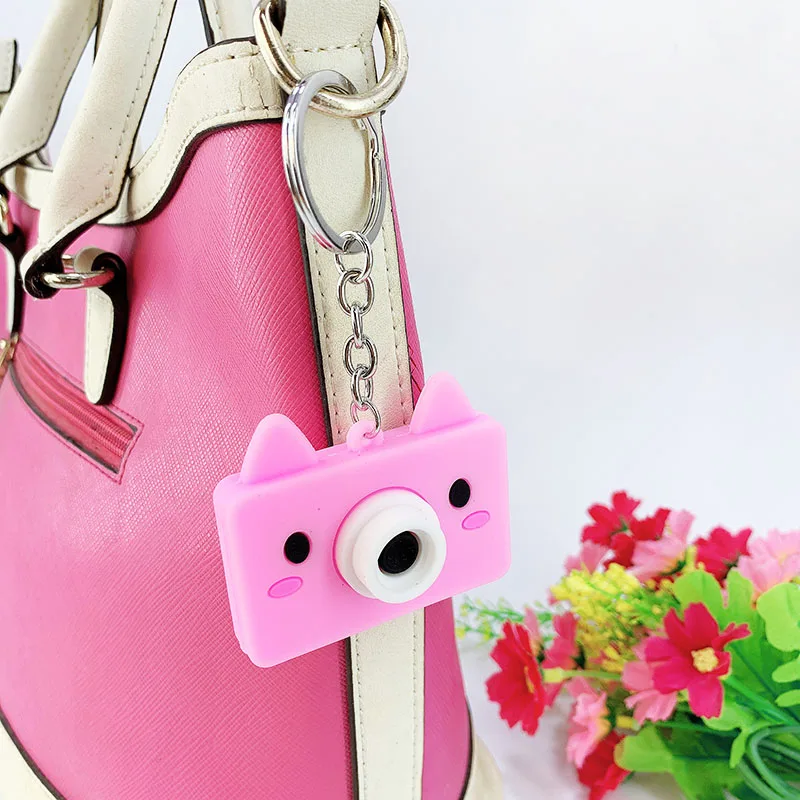Милый мультфильм животное креативная камера ПВХ брелок кулон 3D мягкий