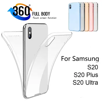

Transparent Full Body Phone Case For Samsung Galaxy S20 S 20 Ultra Plus 360 Degree Protect Funda Double Sided Capa Mobile Coque
