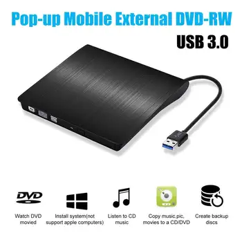 

Slim External DVD Drive USB 3.0 DVD-RW CD-RW Combo Drive Burner Reader Player Recorder Portatil for Laptop
